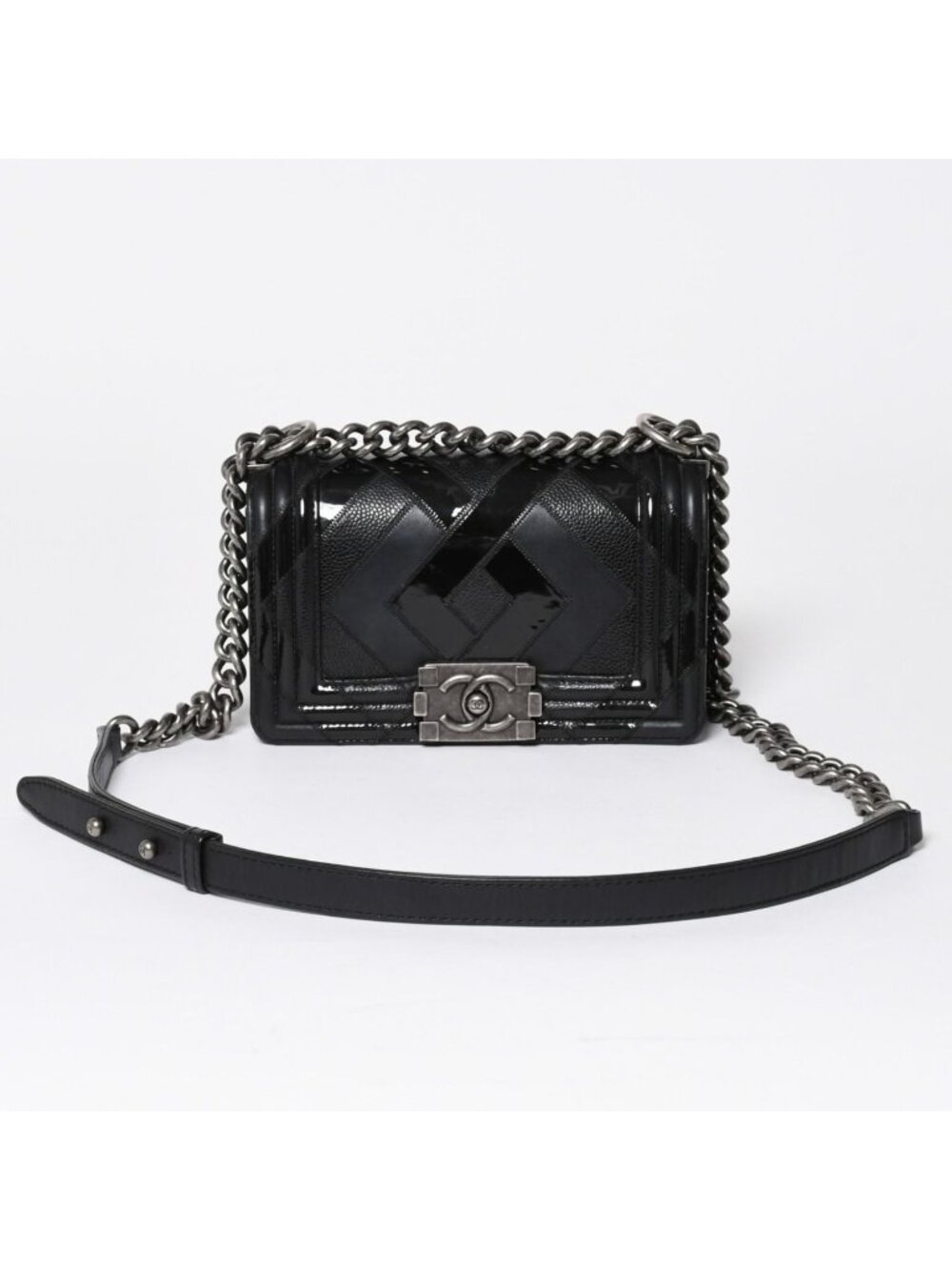 Chanel Boy Chain Shoulder Bag Black
